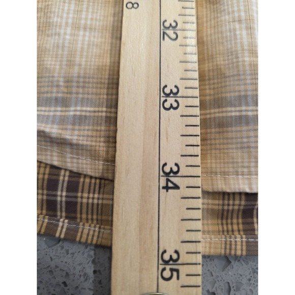 Ariat Pro Series Button Down Long Sleeve Brown Plaid Mens XL tall  Shirt Retro - Picture 7 of 7